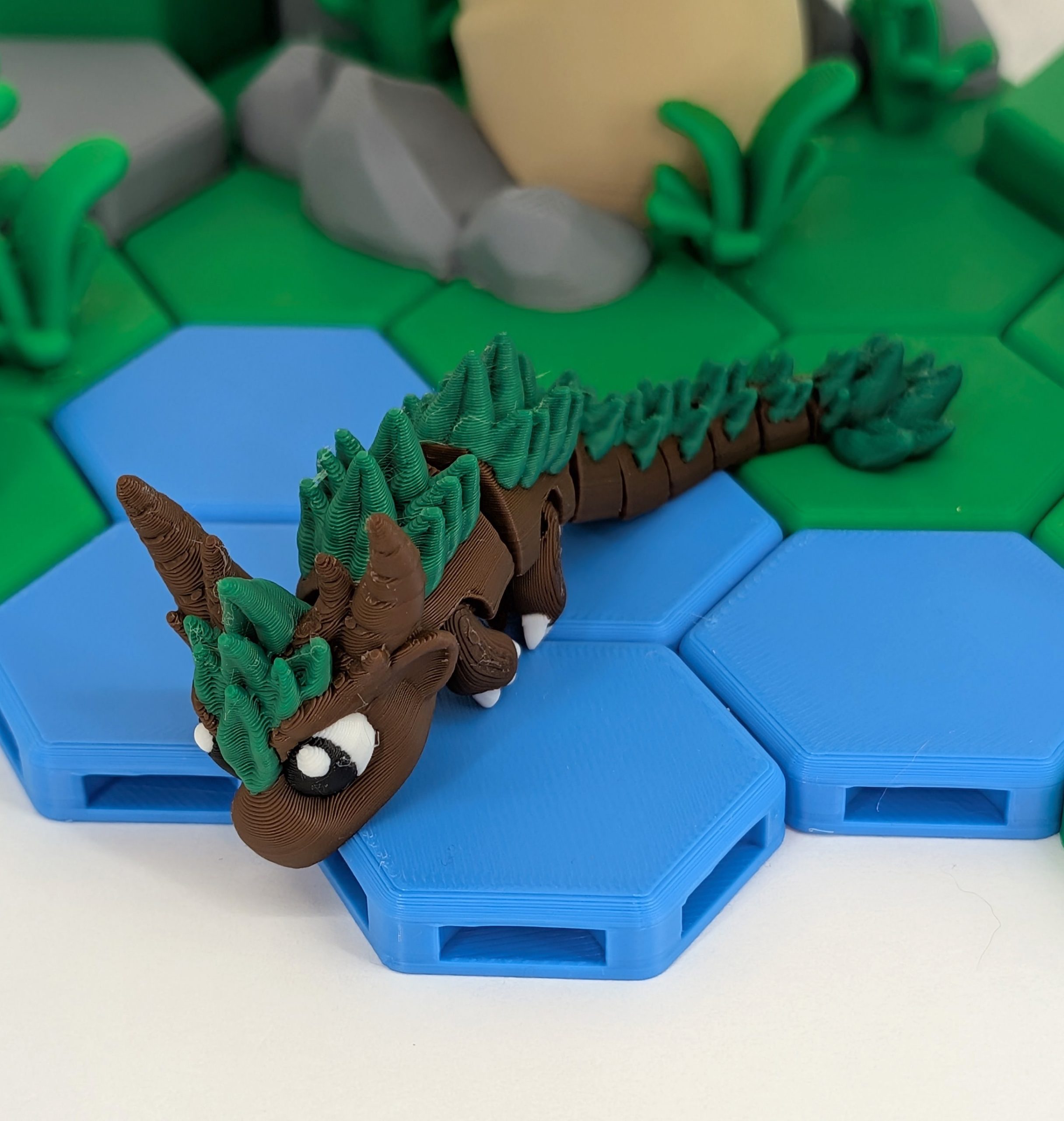 Articulated Forest Dragon 3D Printed Model