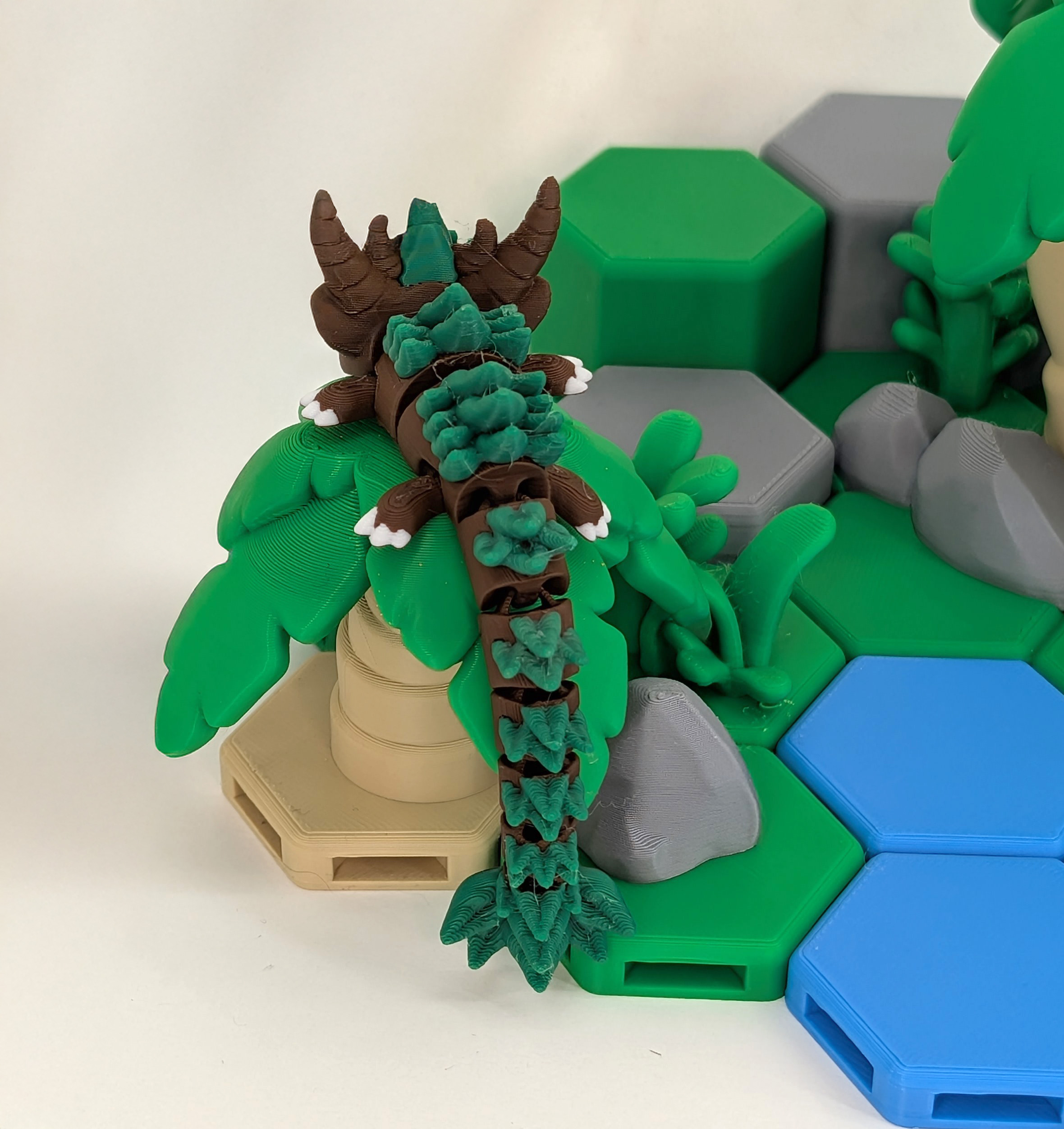 Articulated Forest Dragon 3D Printed Model