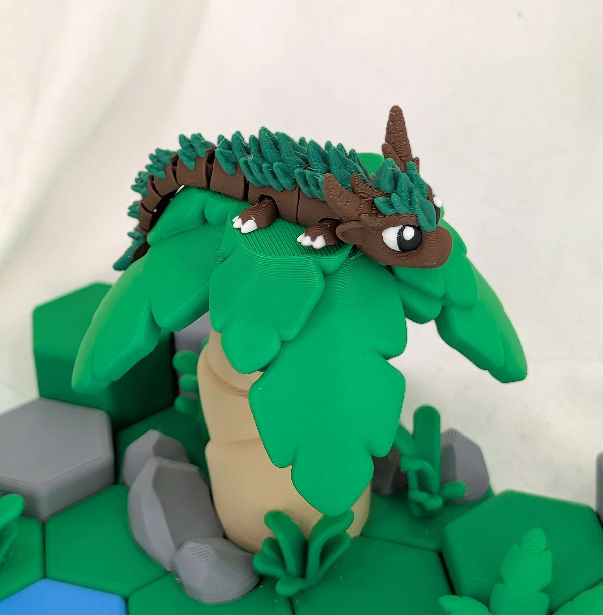 Articulated Forest Dragon 3D Printed Model