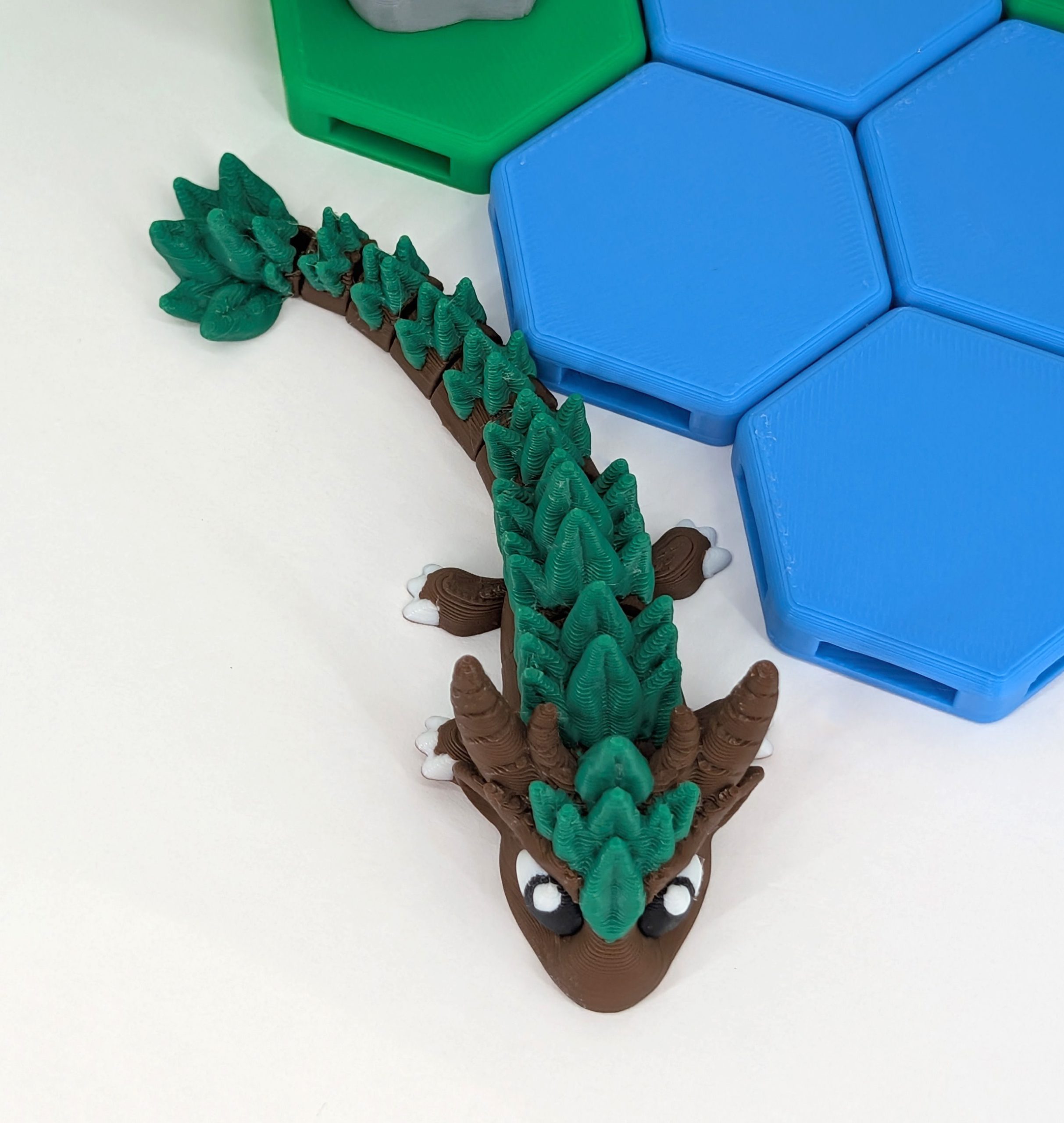 Articulated Forest Dragon 3D Printed Model