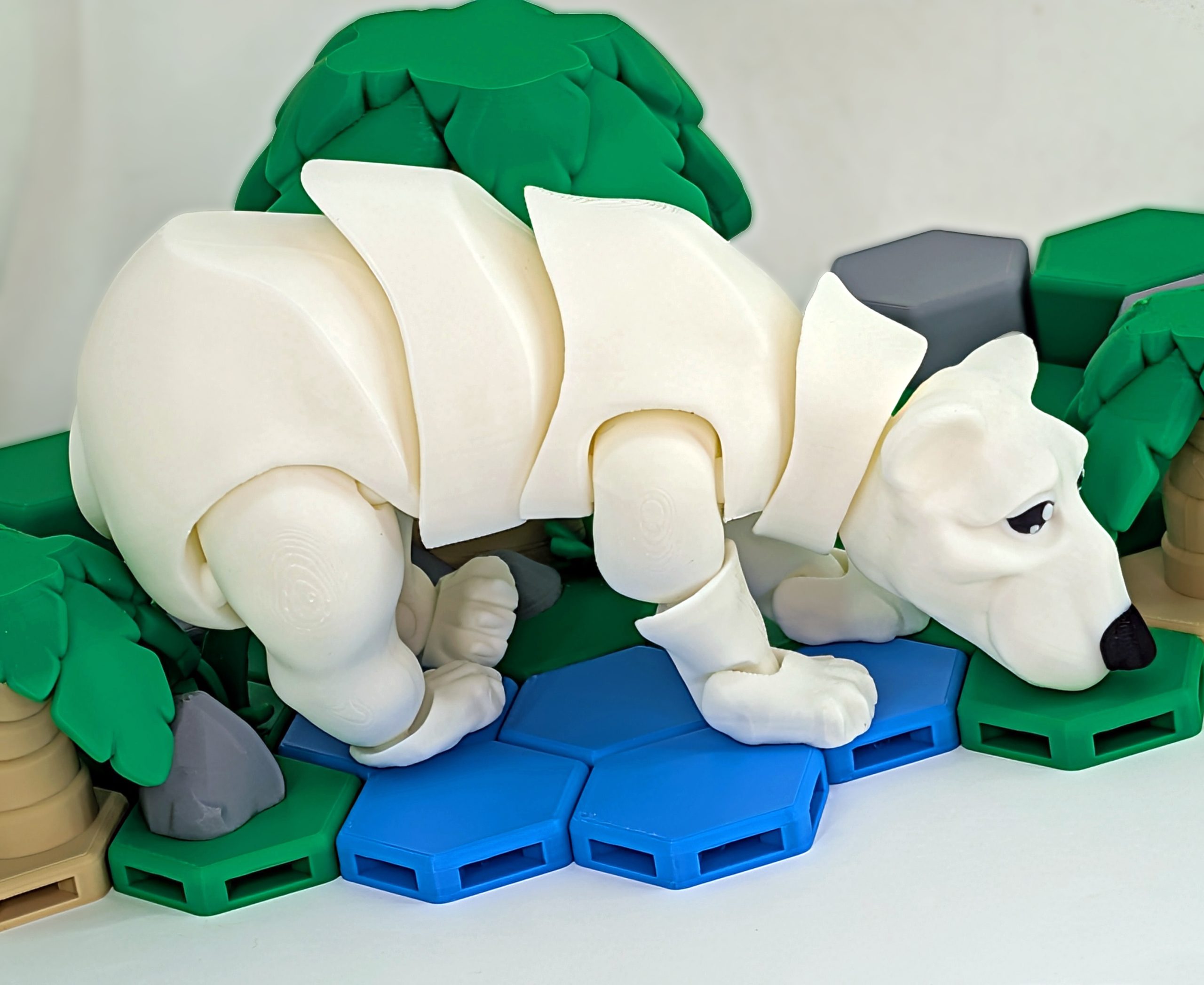 Articulated Polar Bear 3D Printed Model